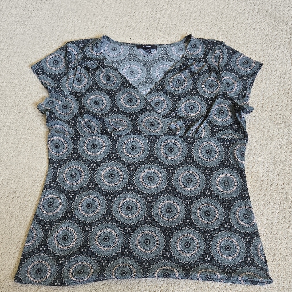 Alfani Cap Sleeve V Neck Blouse